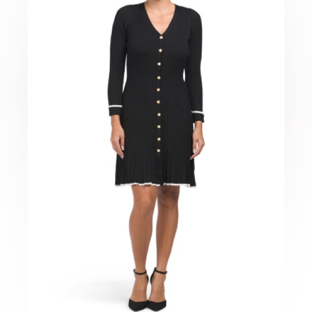🔥🔥🔥TAYLOR Fit And Flare Color Block Mini Sweater Dress